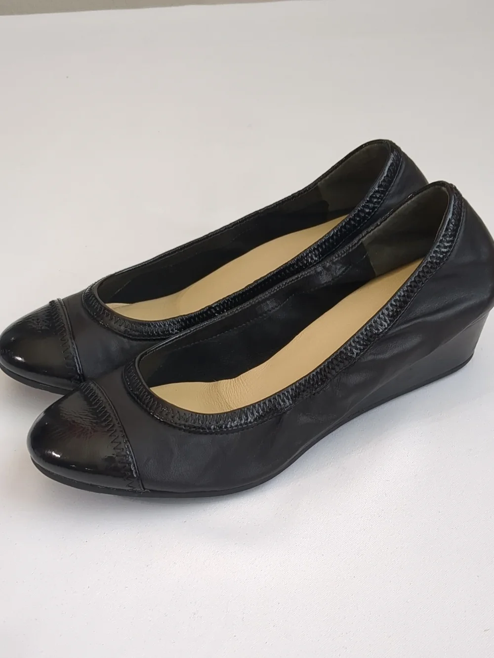 Cole Haab Nike Air Leather Patent Cap Toe Wedge Sz 8